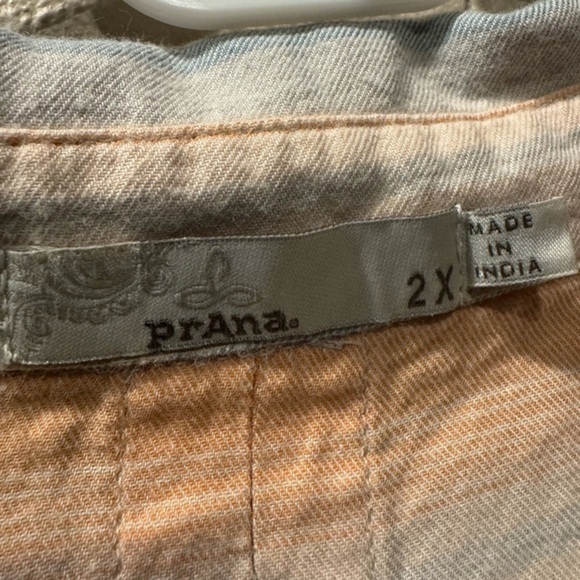 prAna Women’s Meadow Stripe Percy Shirt 2XL Organic Cotton‎ Sustainable - Picture 9 of 9